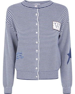 Weekend by Maxmara Sweater Embroidered "Wkd Teiera" - Blue