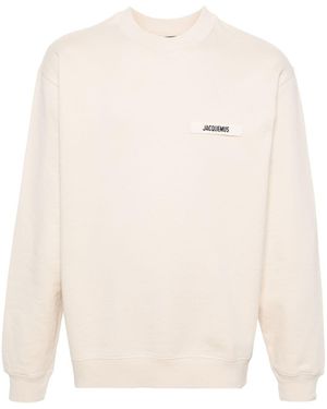 Jacquemus Logo-Print Cotton Sweatshirt - Natural