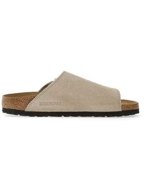 Birkenstock Solana Suede Leather Calzata S Slippers - Grey
