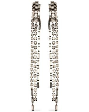 Helene Zubeldia "Crystal Palace" Crystal Waterfall Earrings Clips - White