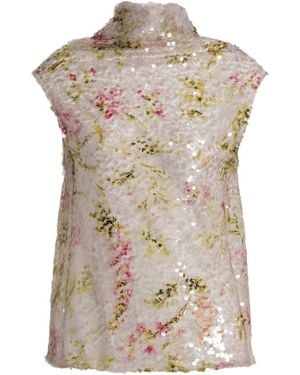 Alberta Ferretti Printed Sequins Shirt - Gray
