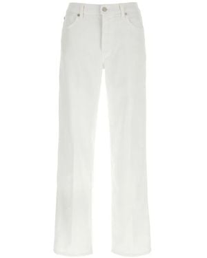 7 For All Mankind "Stovepipe" Stretch Straight Leg Jeans - White