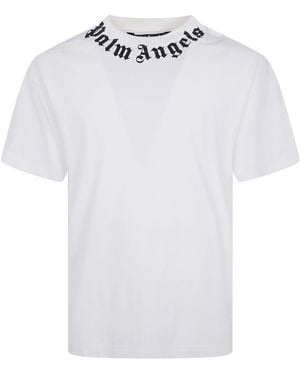 Palm Angels T-Shirt Regular Fit "Neck Logo" - White