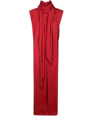 Lanvin Front Knot Dress - Red