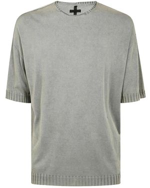 MD75 Light Oversized Reversible Short Sleeves Sweater - Gray