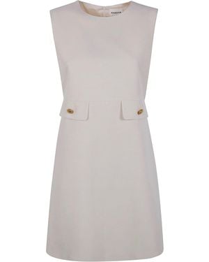 P.A.R.O.S.H. P. A.R. O.S. H. "Raisa26" Viscose Linen Mini Dress - Grey
