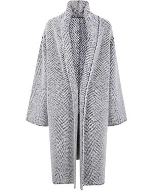 Alberta Ferretti Shaw Boucle Coat - Grey