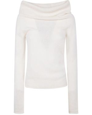 Nuur Long Sleeves Boat Neck Jumper - White