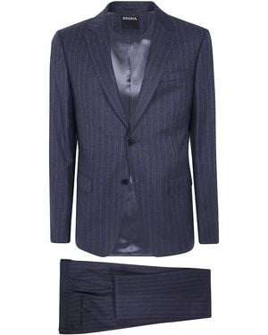 ZEGNA Suit Striped "Z Luxury Tailoring" - Blue