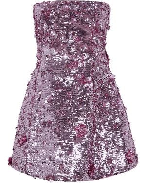Jonathan Simkhai "Arta" Bustier Mini Dress - Purple