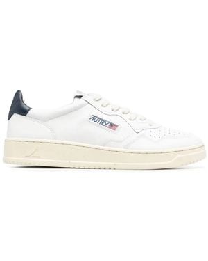 Autry "Medalist Low" Leather Sneakers - White