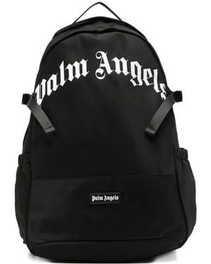 Palm Angels Curved Logo Backpack - Black