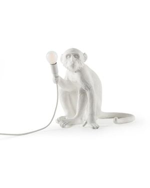 Seletti "Monkey Lamp" Resin Lamp Cm 34 X 30 H 32 Sit Down - White