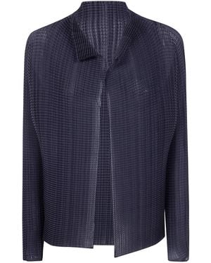 Issey Miyake "Wooly Pleats Bk Wt 66" Shirt - Blue