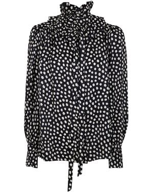 Chloé Silk Shirt With Polka Dot Pattern - Black
