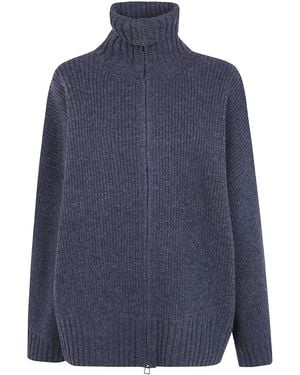 Frankie Shop "Veda" Oversized Zip-Up Cardigan - Blue