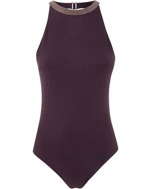 Brunello Cucinelli One Piece Swimsuit - Purple