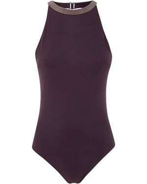 Brunello Cucinelli One Piece Swimsuit - Purple