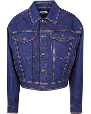 Versace Jacket Denim "Blouson Denim Rinsed Denim" - Blue