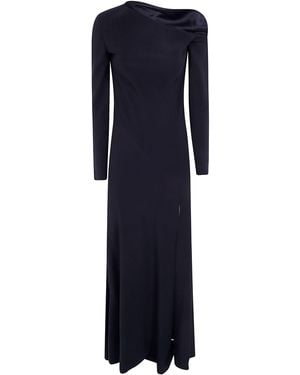 Alberta Ferretti Dress Long Sleeves "Enver Satin" - Blue