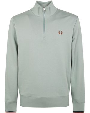Fred Perry Half Zip Sweatshirt - Grey
