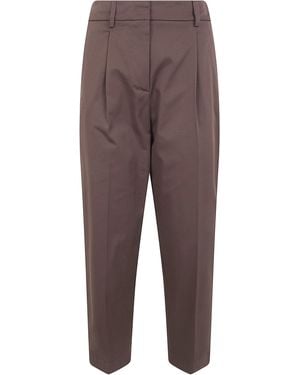 DR. HOPE Elastic Waist Pants - Brown