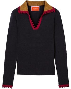 La DoubleJ Knit Jumper V-Neck - Blue