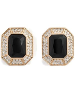 Self-Portrait Crystal Encrusted Earrings - Black