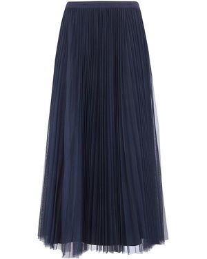 Fabiana Filippi Wide Pleated Tulle Skirt With Knitted Belt - Black