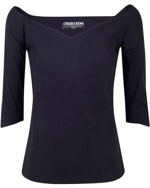 La Petite Robe Di Chiara Boni "Saffron L" Jersey Top - Black