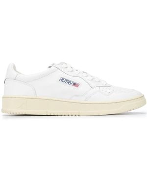 Autry "Medalist Low" Leather Sneakers - White
