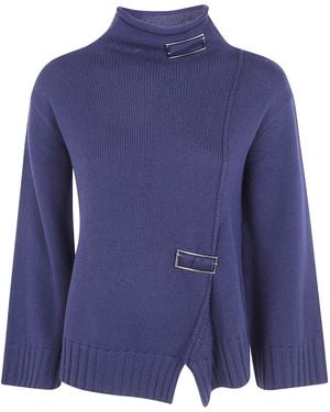 Pierantoniogaspari Jumper Cut Out Side "1V6817M. Qa8 V48" - Blue