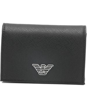 Emporio Armani Leather Credit Card Case - Grey