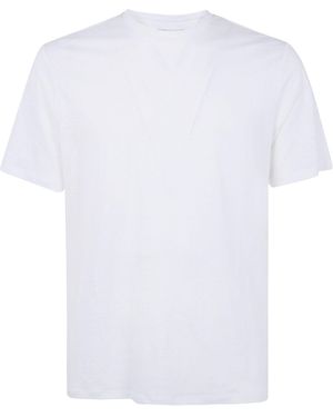 Majestic Solid Colour Short Sleeves Round Neck Jumper - White