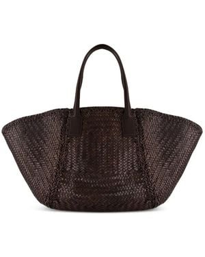 Dragon Diffusion Shoulder Bag Woven "Teresa" - Brown