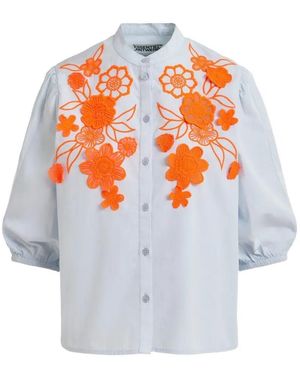Essentiel Antwerp "Jorja" Applique Flower Shirt - Gray