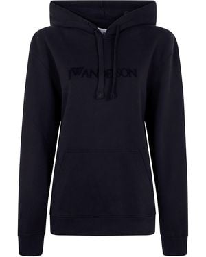 JW Anderson Logo Embroidery Hoodie - Black