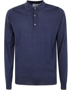 John Smedley "Belper" Shirt Ls - Blue