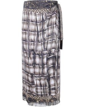 Pierre Louis Mascia Skirt Silk "Aloes" - Grey