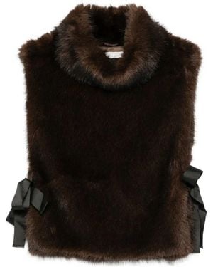 Liviana Conti Scarf Fur "Patricia" - Black