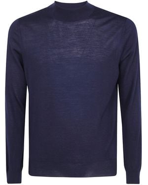 Gran Sasso Maglione Maniche Lunghe Collo Alto - Blu