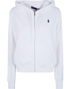 Polo Ralph Lauren Full Zip Hoodied Sweatshirt - White