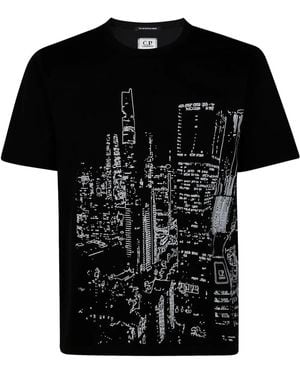 CP COMPANY METROPOLIS C. P. Company Metropolis The Metropolis Series Mercerized Jersey Graphi - Black