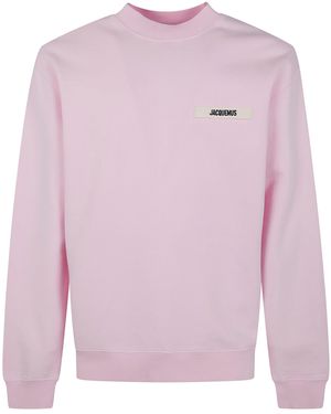 Jacquemus "Le Sweatshirt Gros Grain" Round Neck Sweatshirt - Pink