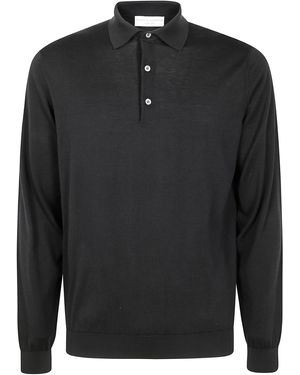 FILIPPO DE LAURENTIIS Long Sleeves Polo Shirt - Black