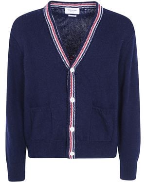 Thom Browne Sweater V Neck "Hector" - Blue