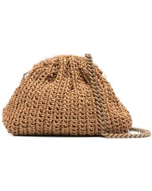 Maria La Rosa Tepo Mini Game Crochet Solid Pouch Di - Marrone