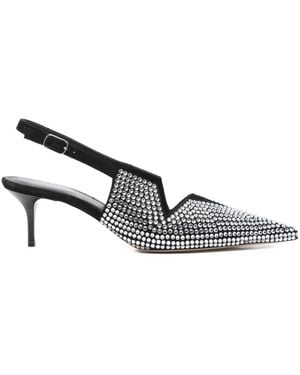 Coperni Crystal Embellished Star Cut Out Low Stiletto - Metallic