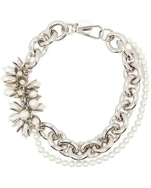 Simone Rocha Collana A Catena Con Fiori - Metallizzato