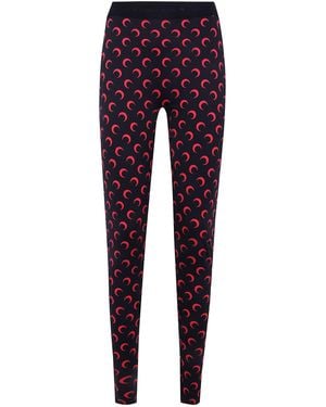 Marine Serre Printed Jersey Leggings "Moon" - Blue